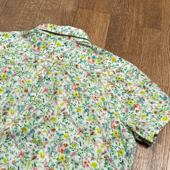 Naked & Famous Denim Lightweight S/S Easy Shirt Button Floral Mens Large - Picture 7 of 9